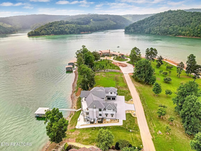 201 Crown Jewel Ln, Lafollette, TN 37766 - drone / aerial view of a large body of water and a heavily wooded area