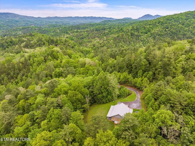 4620 Teague Branch Rd, Hartford, TN 37753 - drone / aerial view of a heavily wooded area and a mountainous background