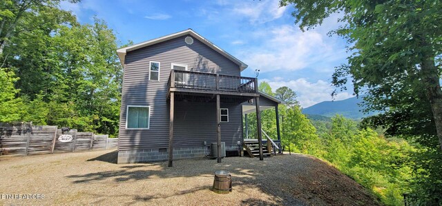 1464 Blue Mill Rd, Del Rio, TN 37727 - rear view of property with a balcony, crawl space, and a mountain view