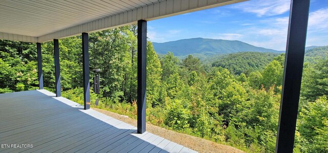 1464 Blue Mill Rd, Del Rio, TN 37727 - deck featuring a wooded view and a mountain view
