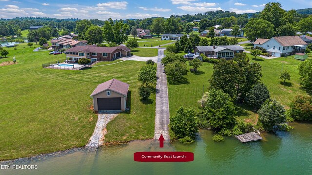 1707 Brookview Dr, Dandridge, TN 37725 - aerial view of residential area featuring a large body of water
