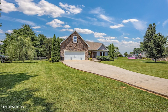 1707 Brookview Dr, Dandridge, TN 37725 - view of front of property featuring stone siding, concrete driveway, and a garage