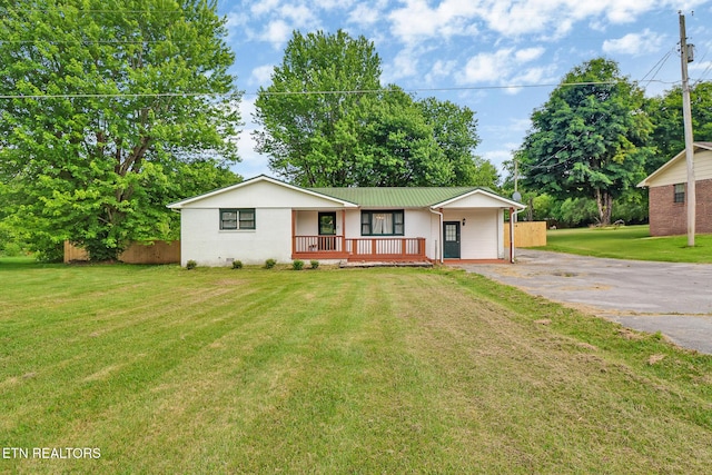 3341 Tabor Loop, Crossville, TN 38571 - single story home with a porch, metal roof, and driveway