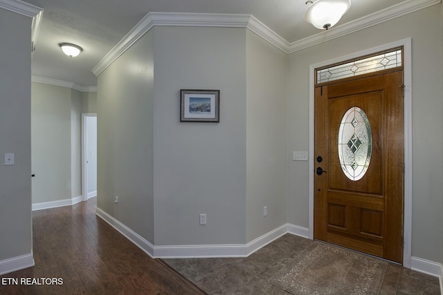 226 Oostanali Way, Loudon, TN 37774 - entrance foyer with crown molding, baseboards, and wood finished floors