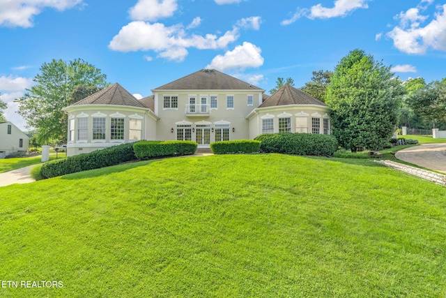 920 Harbor Pointe Way, Knoxville, TN 37922 - view of front of house with a front yard, french doors, and stucco siding