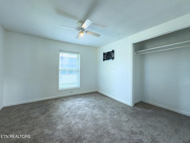 104 Church St, Loudon, TN 37774 - unfurnished bedroom featuring carpet flooring, a closet, and ceiling fan