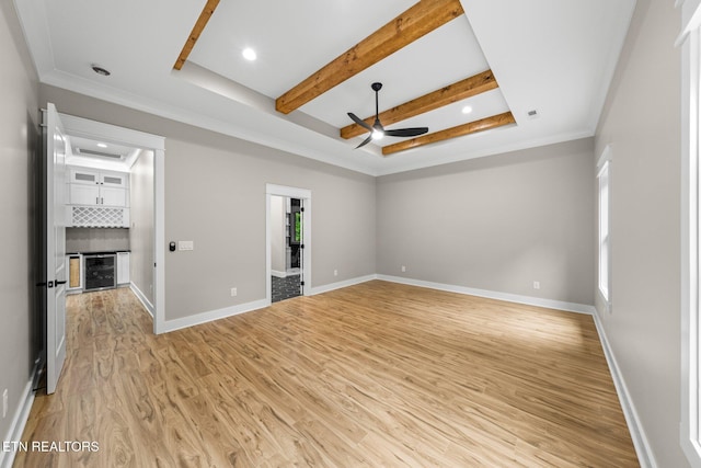 104 Noya Ln, Loudon, TN 37774 - empty room featuring ceiling fan, light wood finished floors, recessed lighting, baseboards, and a bar