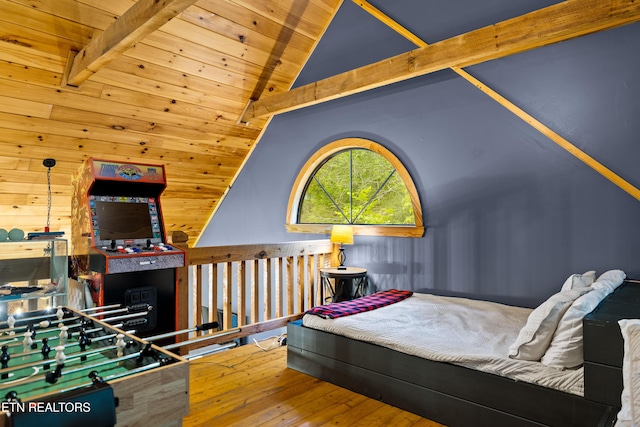 391 Laurel Rd, Townsend, TN 37882 - bedroom with wood-type flooring and wooden ceiling