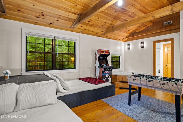 391 Laurel Rd, Townsend, TN 37882 - bedroom with hardwood / wood-style flooring and wood ceiling
