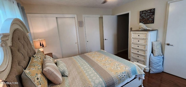 1922 Chaney Ridge Rd, London, KY 40741 - bedroom with two closets and dark wood-style flooring
