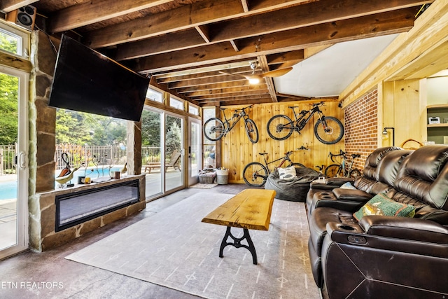 10513 River Ridge Rd, Knoxville, TN 37922 - living area featuring healthy amount of natural light and wood walls