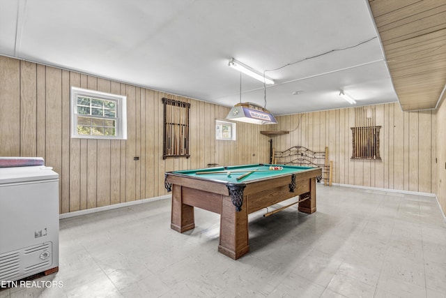 1670 Bowen Rd, Rutledge, TN 37861 - playroom with light flooring, wood walls, billiards table, and baseboards