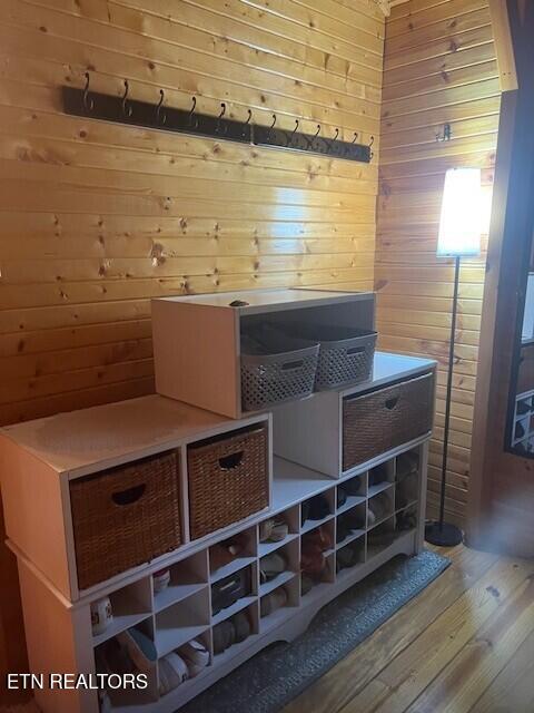 533 Valley Ridge Rd, Jamestown, TN 38556 - misc room featuring wooden walls and wood finished floors