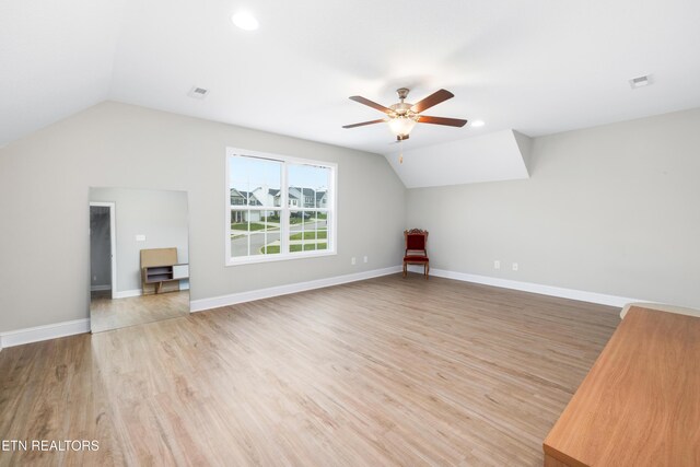 8104 Equinox Ln, Powell, TN 37849 - bonus room with ceiling fan, vaulted ceiling, wood finished floors, recessed lighting, and baseboards
