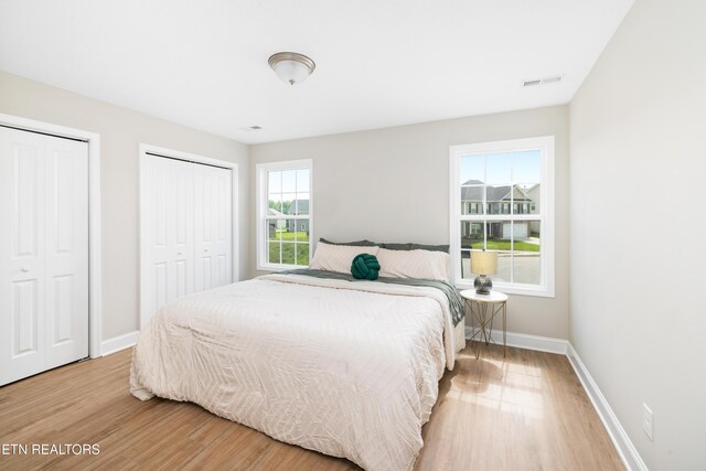 8104 Equinox Ln, Powell, TN 37849 - bedroom with multiple closets, light wood-style floors, and baseboards