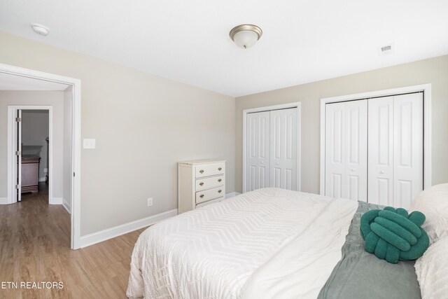 8104 Equinox Ln, Powell, TN 37849 - bedroom featuring two closets, light wood-style flooring, and baseboards