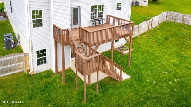 8104 Equinox Ln, Powell, TN 37849 - wooden deck featuring central air condition unit and stairs