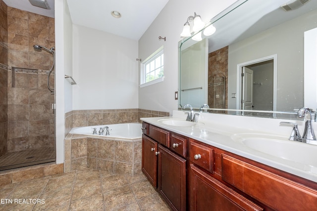 9100 Sway Branch Ln, Knoxville, TN 37922 - full bath featuring a shower stall, a bath, and double vanity