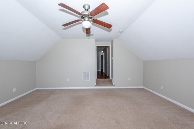 9100 Sway Branch Ln, Knoxville, TN 37922 - additional living space featuring carpet flooring, ceiling fan, and lofted ceiling