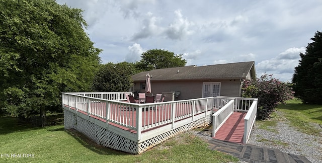 2726 Kentwood Dr, Kodak, TN 37764 - back of property featuring a deck, a yard, and roof with shingles