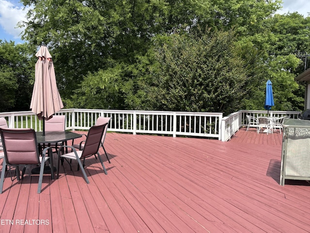 2726 Kentwood Dr, Kodak, TN 37764 - wooden terrace featuring outdoor dining area