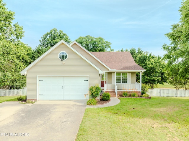 116 Deer Path Trl, Vonore, TN 37885 - view of front of property featuring a porch, driveway, roof with shingles, and a garage