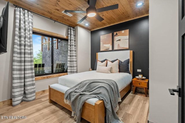 2634 Whipoorwill Hill Way, Sevierville, TN 37862 - bedroom featuring wood ceiling, wood finished floors, recessed lighting, and ceiling fan