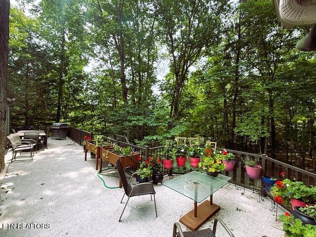 128 Cathedral Dr, Crossville, TN 38558 - view of patio featuring a vegetable garden