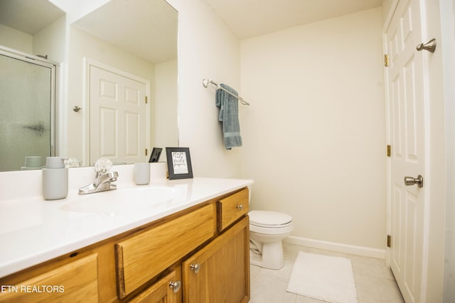 245 Doe Ln Unit 5, Lafollette, TN 37766 - full bath featuring vanity, a stall shower, toilet, tile patterned flooring, and baseboards