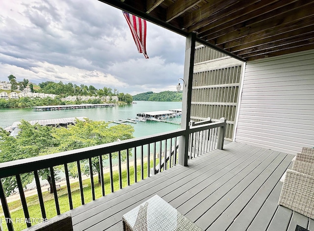 245 Doe Ln Unit 5, Lafollette, TN 37766 - wooden terrace featuring a water view