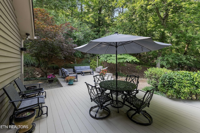 8940 Kelsey Ln, Knoxville, TN 37922 - wooden terrace featuring an outdoor living space and outdoor dining area