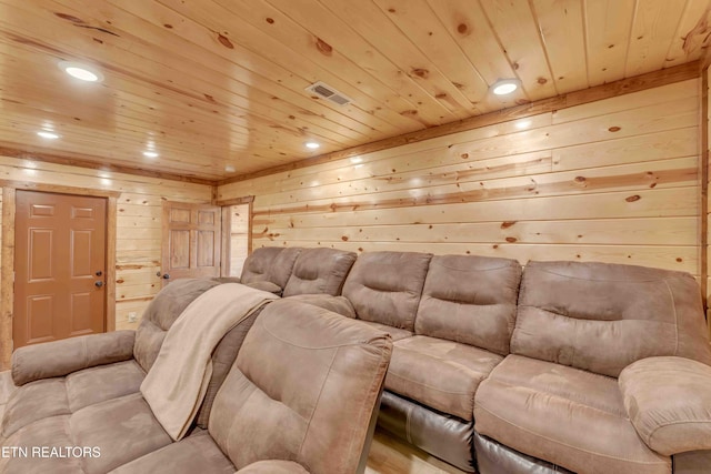 3708 Tilda Hilltop Way, Sevierville, TN 37862 - home theater featuring wooden ceiling, wood walls, and recessed lighting