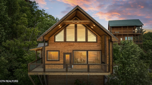 2251 Fox Berry Way, Sevierville, TN 37876 - back of house featuring a metal roof and a balcony