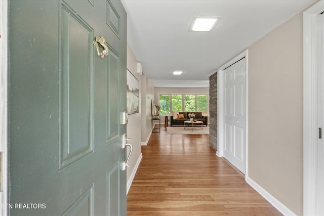 386 E Dr, Oak Ridge, TN 37830 - hallway with light wood-style floors and baseboards