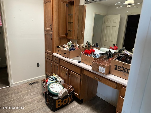 165 Bud Hatmaker Ln, Lafollette, TN 37766 - bathroom with wood finished floors, a ceiling fan, and vanity