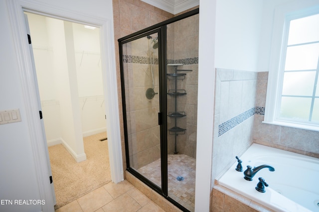 7481 Nightfall Cir, Ooltewah, TN 37363 - full bath featuring a garden tub, a stall shower, and a spacious closet