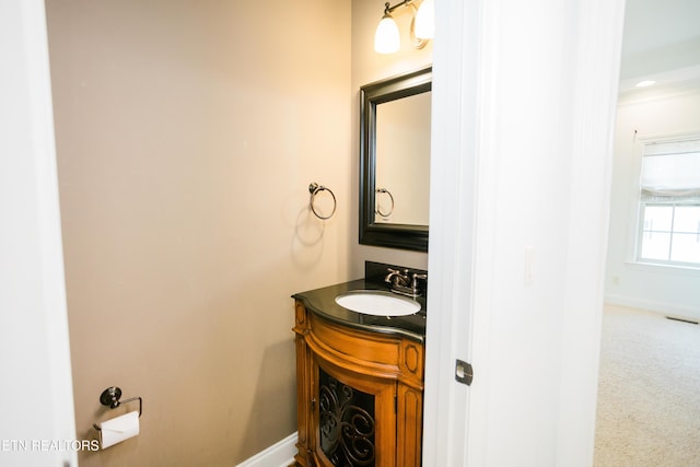 7481 Nightfall Cir, Ooltewah, TN 37363 - half bathroom with vanity and baseboards