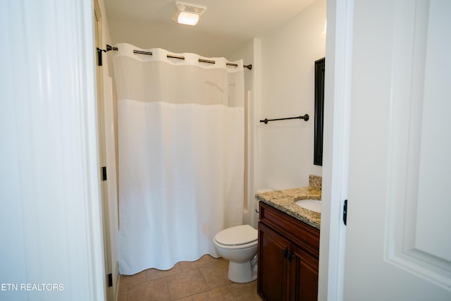 7481 Nightfall Cir, Ooltewah, TN 37363 - bathroom with vanity, curtained shower, and tile patterned flooring