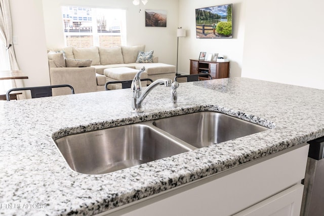 120 Riley Ct, Maynardville, TN 37807 - kitchen with light stone countertops and white cabinetry