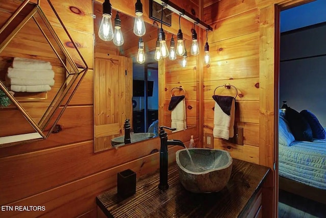 920 Falcon View Way, Sevierville, TN 37862 - bathroom with wood walls and a sink