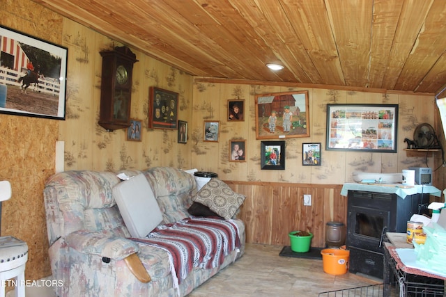 831 Fritzsche, Jamestown, TN 38556 - living area with wooden ceiling and wooden walls