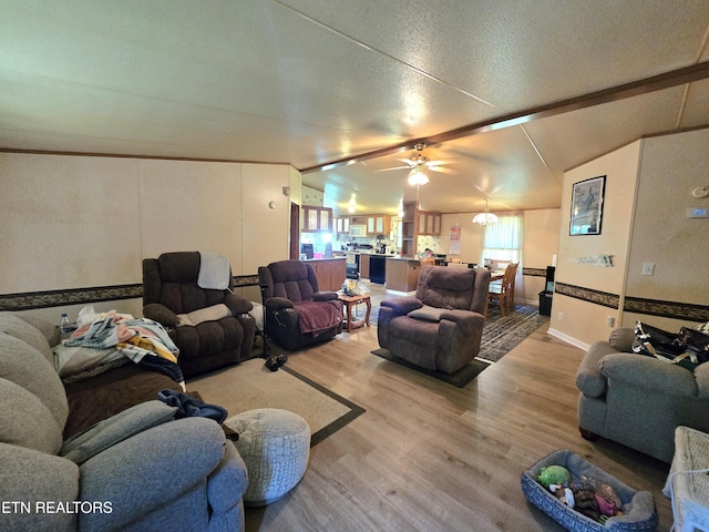 417 Ely Town Rd, Dryden, VA 24243 - living area with light wood-style floors, ceiling fan, a chandelier, and baseboards