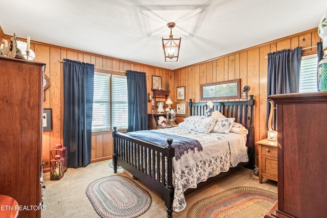 314 Longview Dr, Wartburg, TN 37887 - bedroom featuring carpet and wooden walls