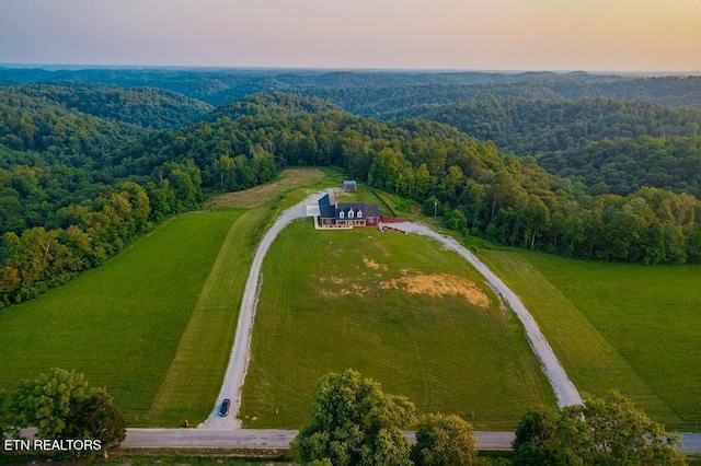 3292 Moss Arcott Rd, Celina, TN 38551 - aerial view at dusk of a forest view and a rural view