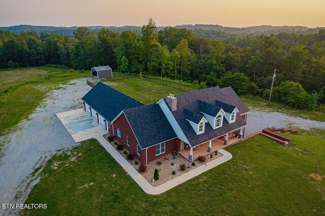 3292 Moss Arcott Rd, Celina, TN 38551 - aerial view at dusk of a forest view