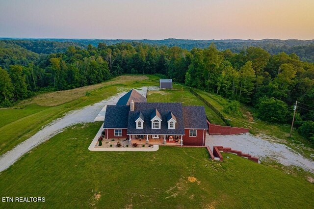 3292 Moss Arcott Rd, Celina, TN 38551 - aerial view of property and surrounding area with a forest