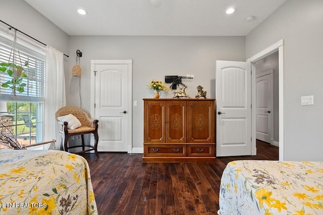 3292 Moss Arcott Rd, Celina, TN 38551 - bedroom with dark wood-style flooring and recessed lighting