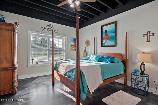 3292 Moss Arcott Rd, Celina, TN 38551 - bedroom featuring baseboards and finished concrete floors
