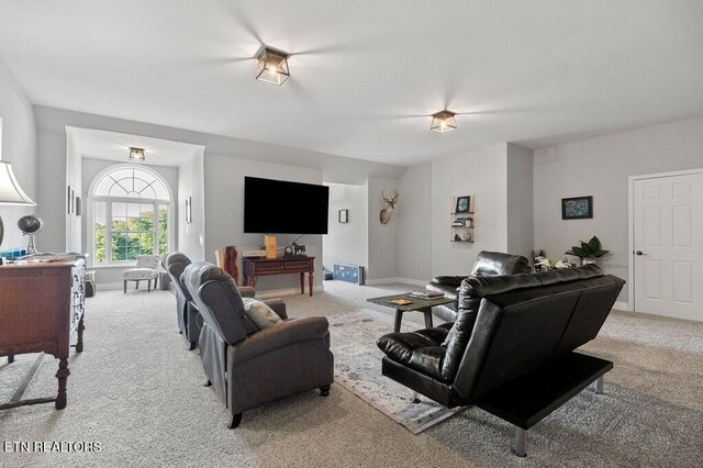 3292 Moss Arcott Rd, Celina, TN 38551 - living room with light carpet and baseboards