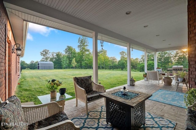 3292 Moss Arcott Rd, Celina, TN 38551 - view of patio with an outdoor hangout area and area for grilling